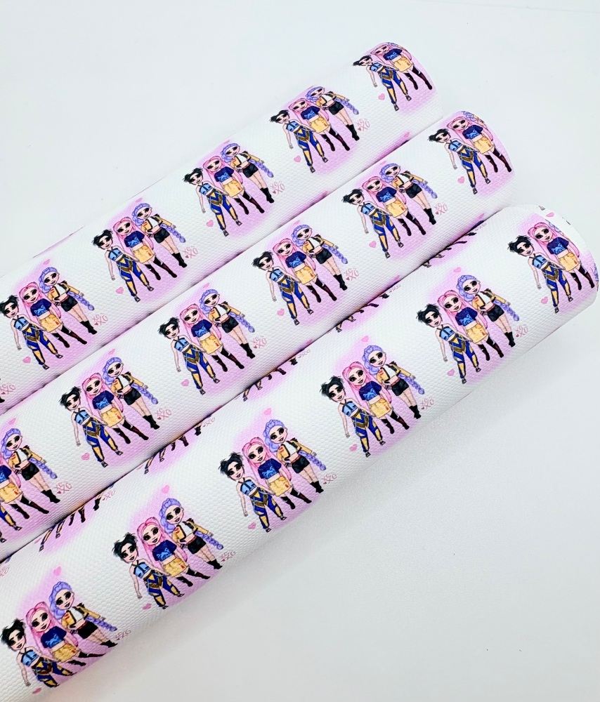 1368 - Valentine K pop inspired pink printed canvas