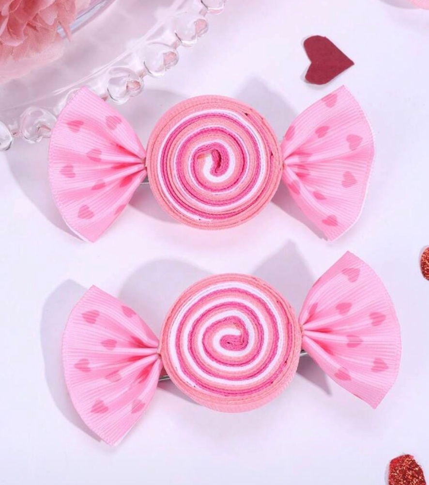 Pink candy sweet valentine Hair Clip