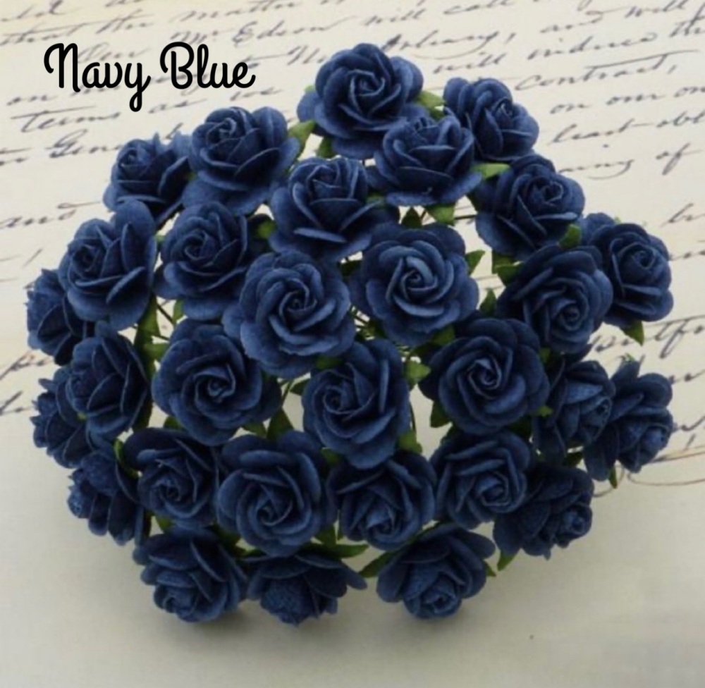 Navy blue - Mulberry Paper Flower Bundle