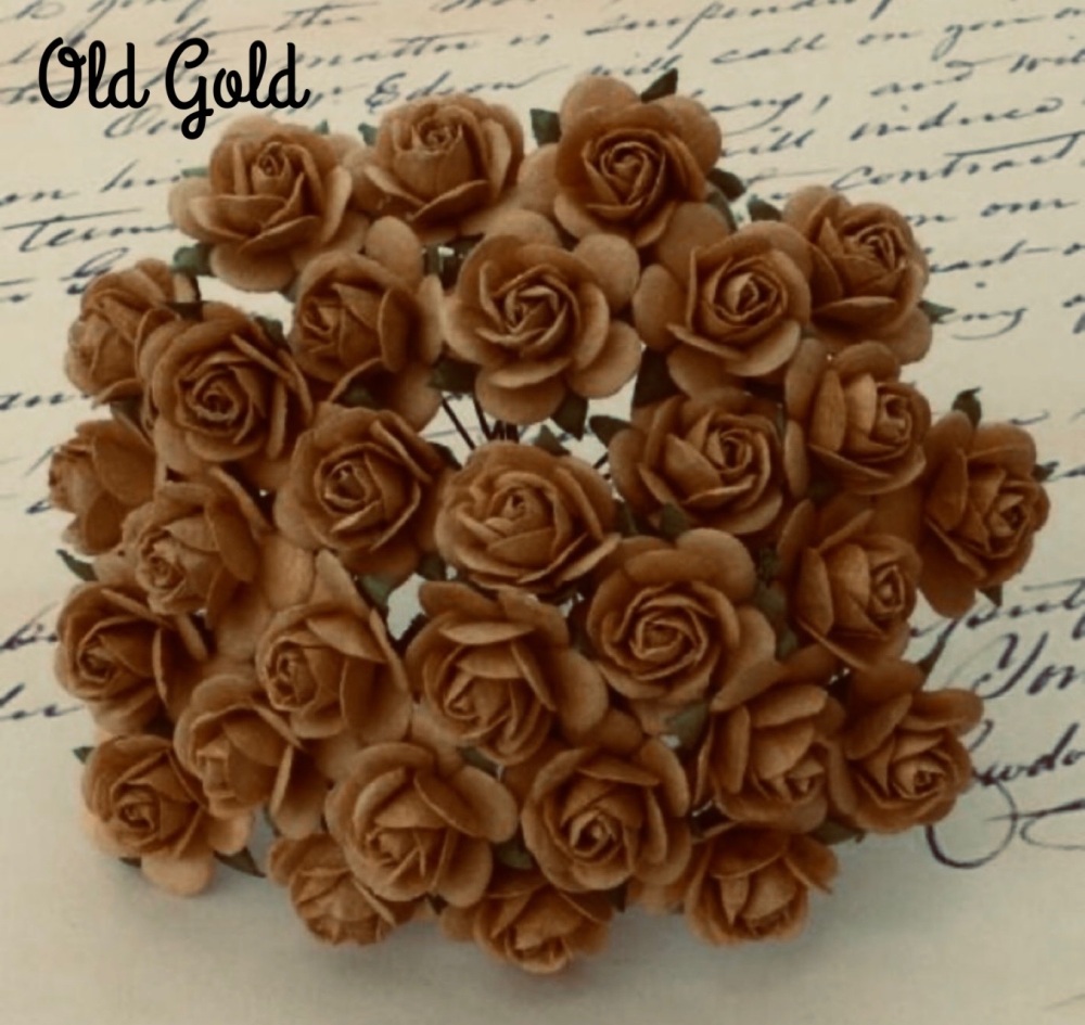 Old Gold  - Mulberry Paper Flower Bundle