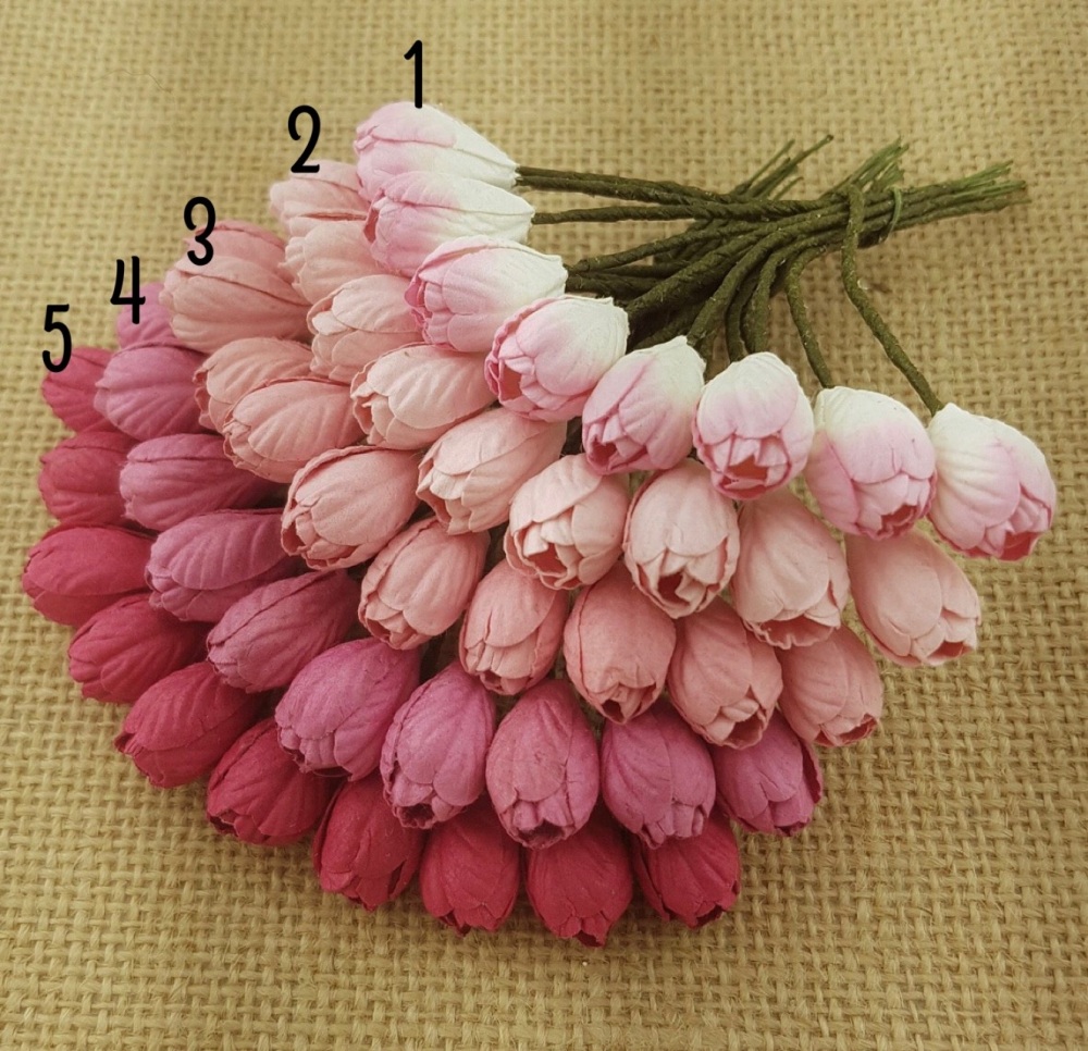 Tulips Pink Mulberry Paper Flower Bundle
