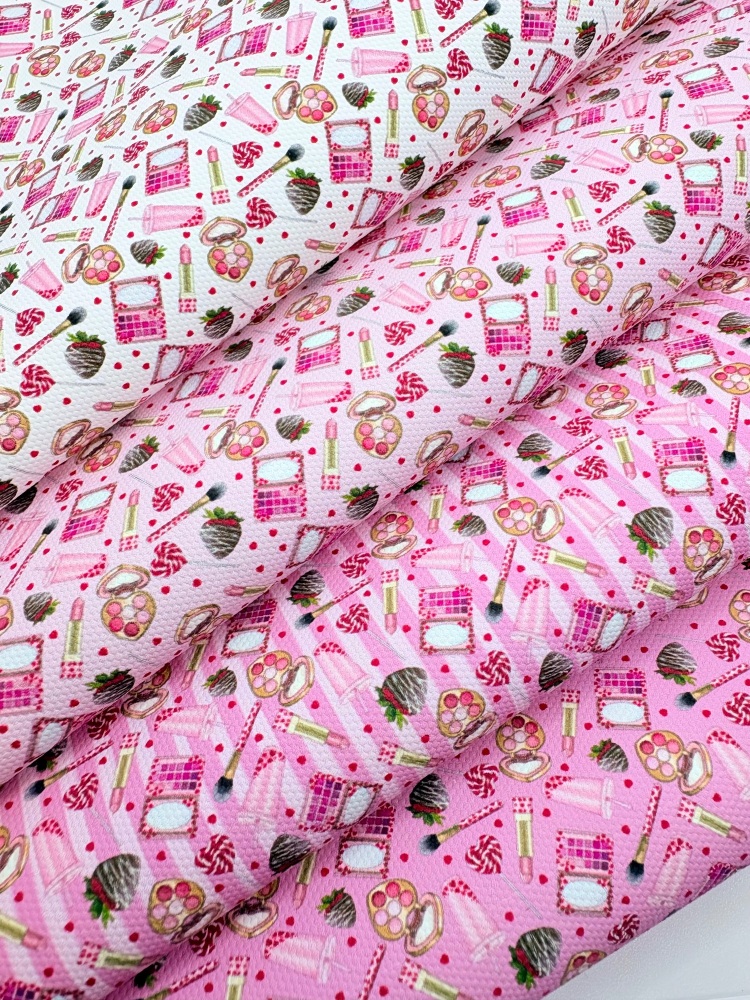 1759  - Valentine Makeup girl printed canvas fabric sheet