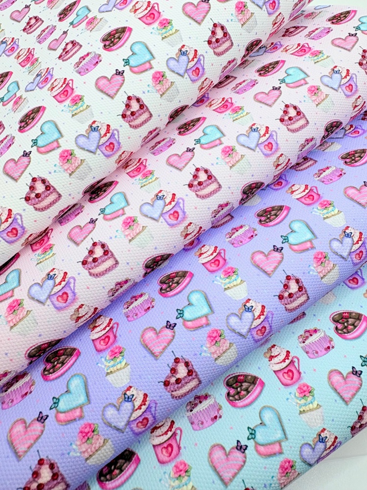 1759  - Valentine Treats printed canvas fabric sheet