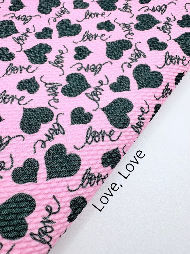 Love, love Hearts Patterned Bullet Fabric