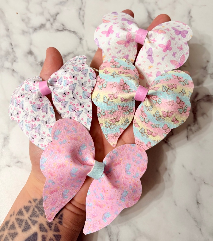 Butterflies Butterfly Pinch Bow Cut n Pinch printed leather sheet