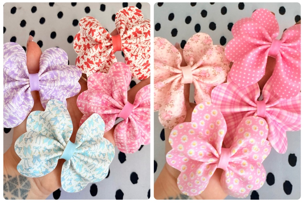 Coquette Bow and pink ediiton Cut your own scallop pinch bow fiver friday bundle