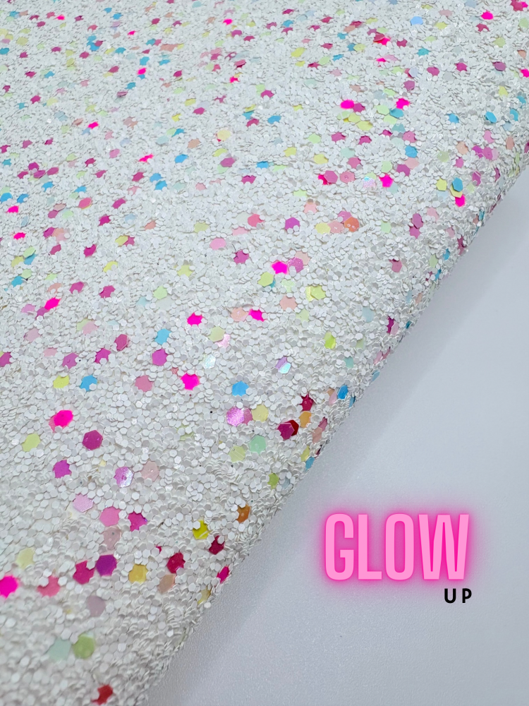 Glow up white matte mix sparkle Chunky Glitter