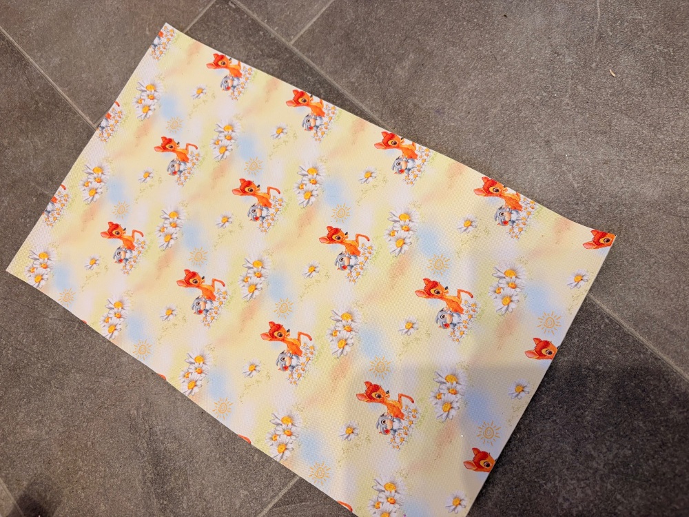 CLEARANCE - BAMBI YELLOW SPRING PRINTED LEATHERETTE
