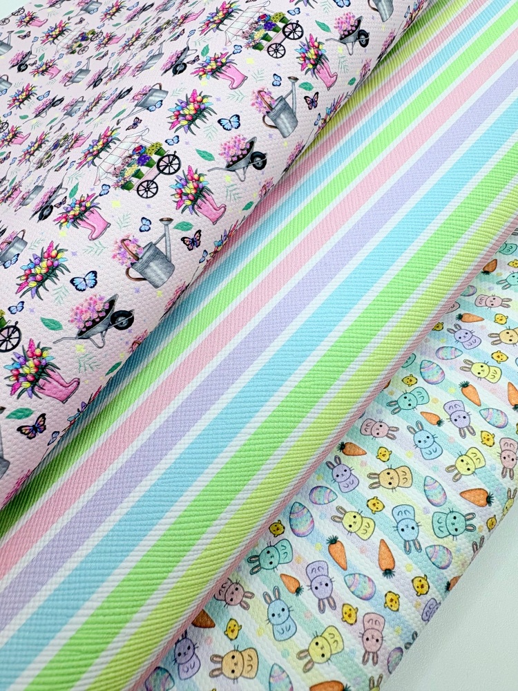 Spring Pastel rainbow candy easter bunnies Fabric Friday Bundle