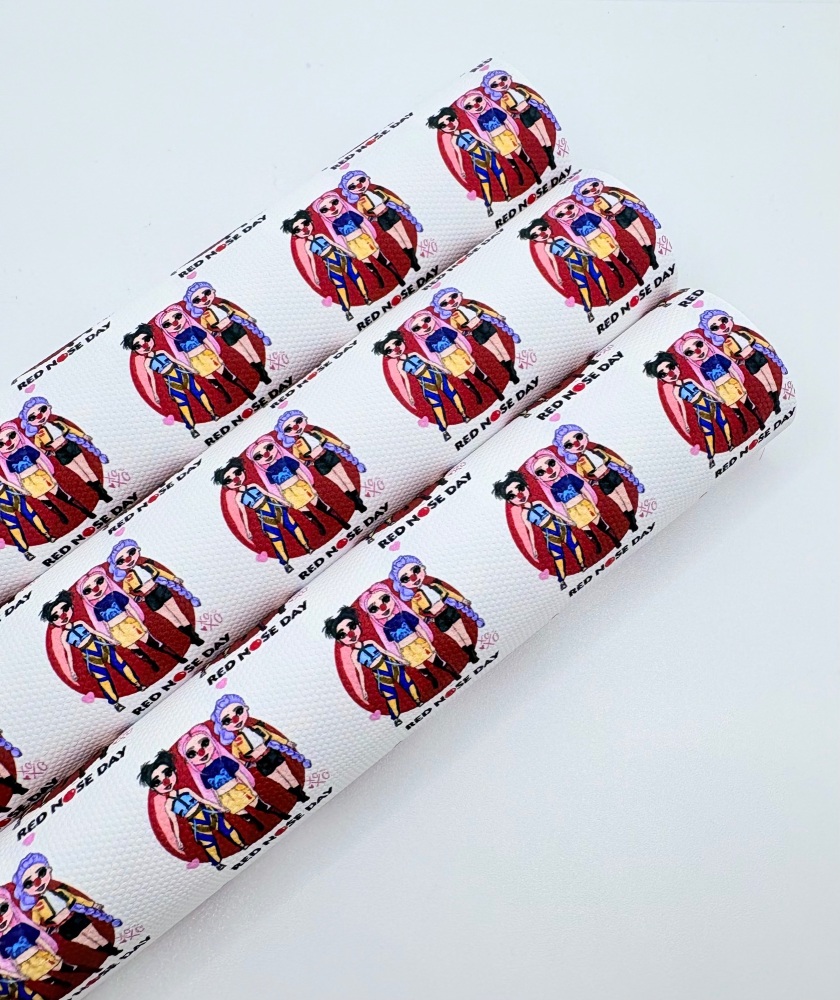 1634 - Big Nose kpop demon hunters red nose day printed canvas fabric sheet