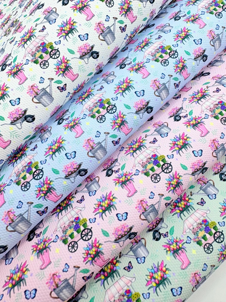 1759  - Spring Garden easter printed canvas fabric sheet