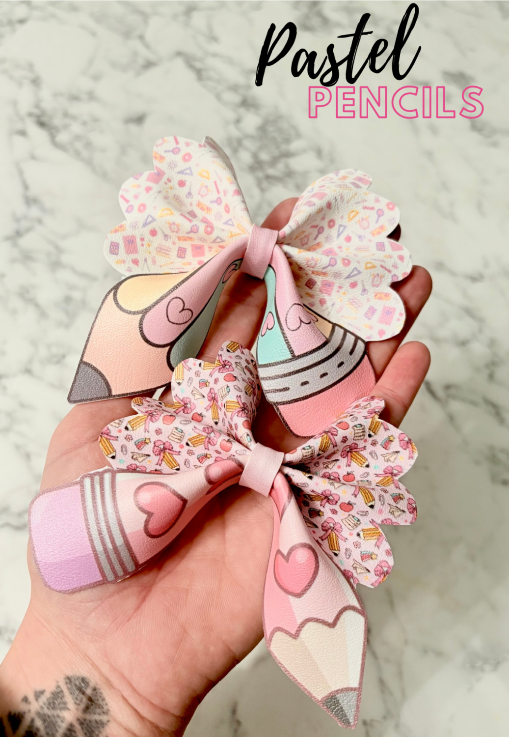 PASTEL PENCILS Bows Pinch Bow Cut n Pinch printed leather sheet