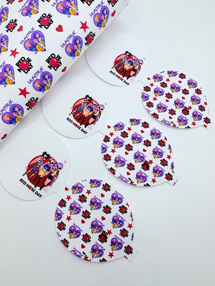 Kpop red nose day pre cut bow loop