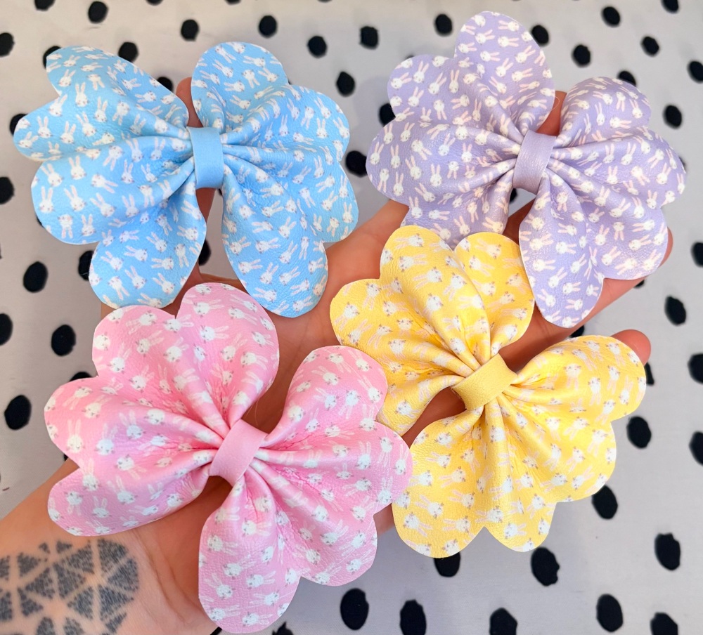 BUNNY HEAD - Spring pastel colours Pinch Bow Cut n Pinch printed leather sheet