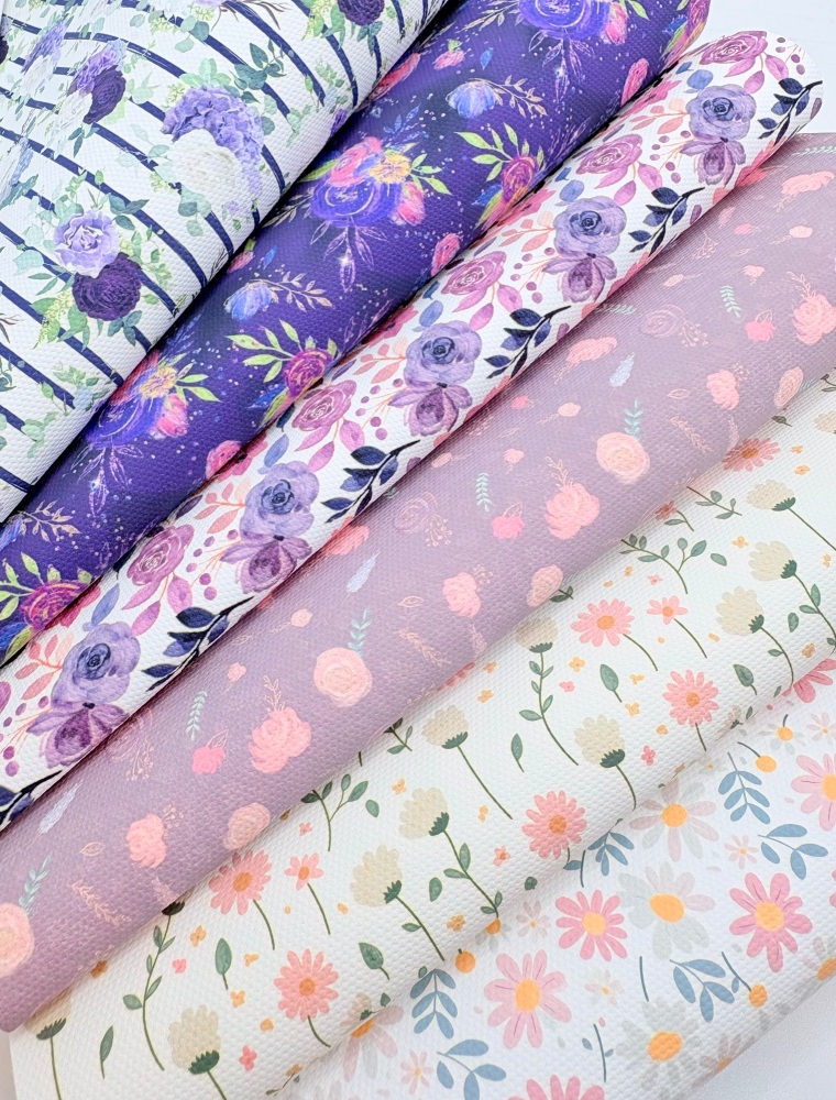 LIMITED EDITION - FLORAL 6 SHEET SET PRINTED CANVAS FABRIC