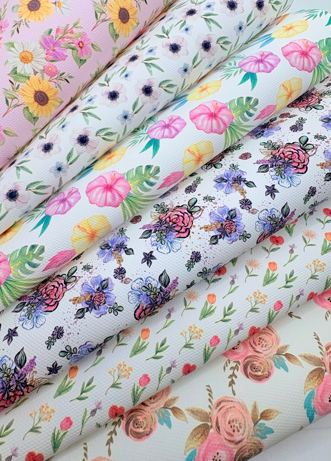 LIMITED EDITION - FLORAL 6 SHEET SET PRINTED CANVAS FABRIC