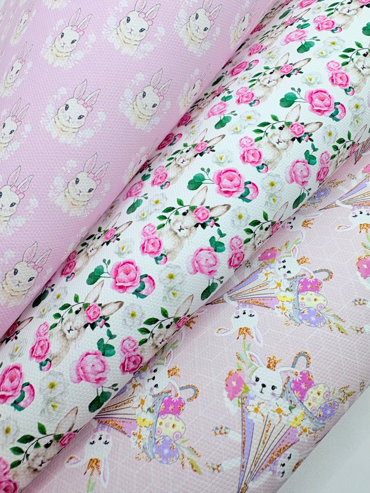 Baby Pink bunnies easter Fabric Friday Bundle