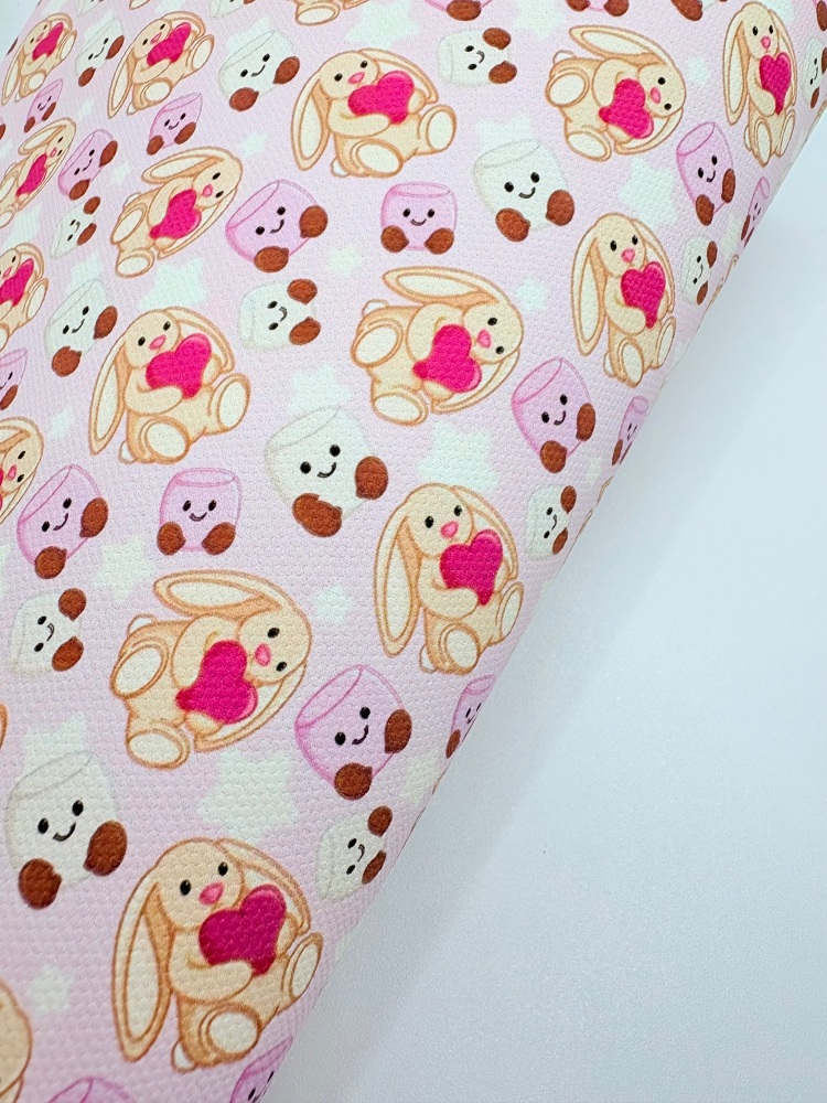 JC Marshmellows and Bunny printed canvas sheet