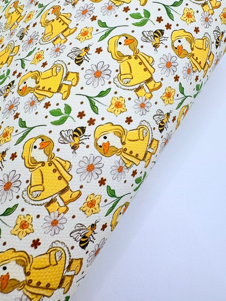 Daisy rain coat duck printed canvas sheet
