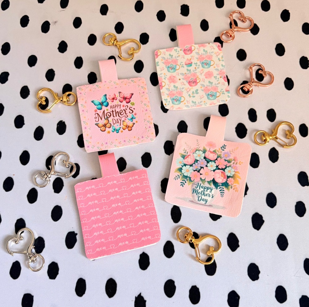 Mother&rsquo;s Day inspired pink Pinch Cut n glue printed leather sheet