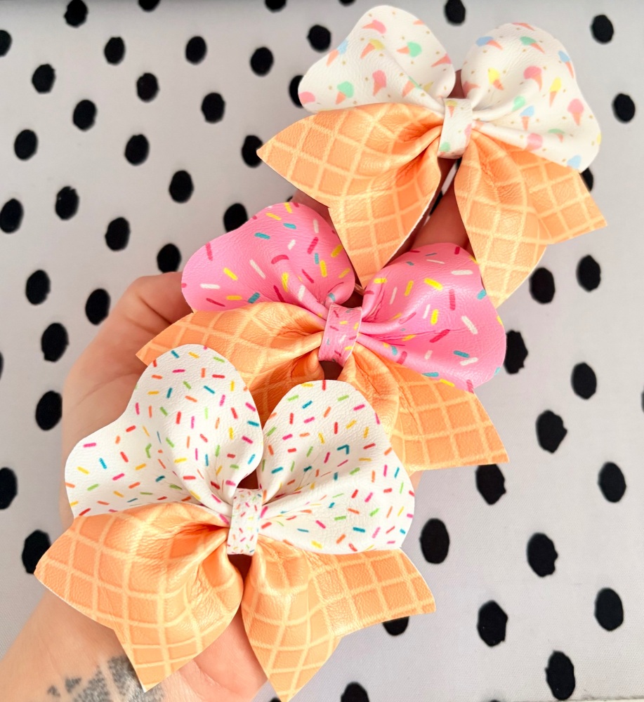 Ice cream sprinkles Pinch Bow Cut n Pinch printed leather sheet