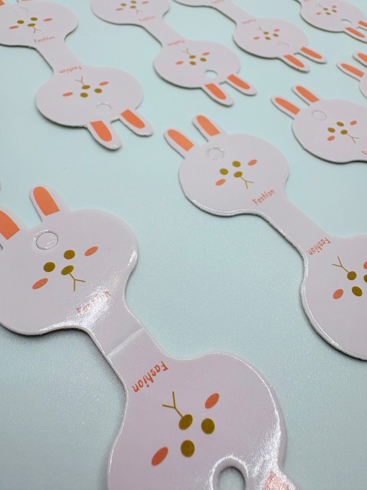 Easter Bunny Printed packaging card for bobbles (pack of 10)