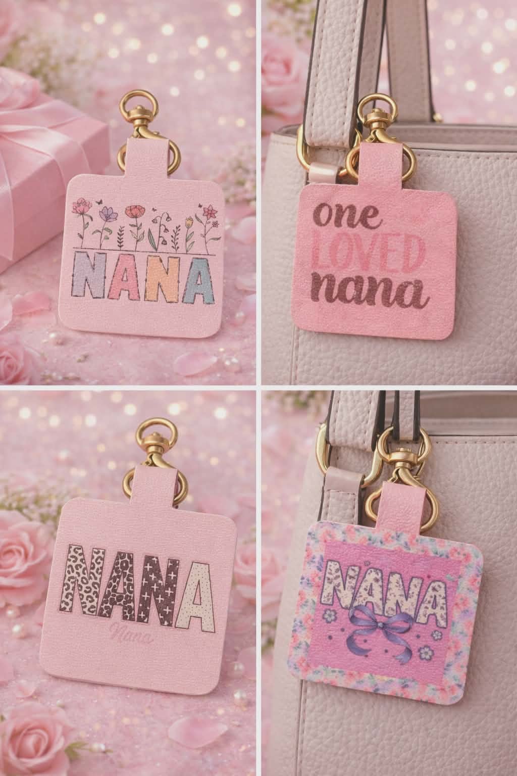 Nana pink Pinch Cut n glue printed leather sheet