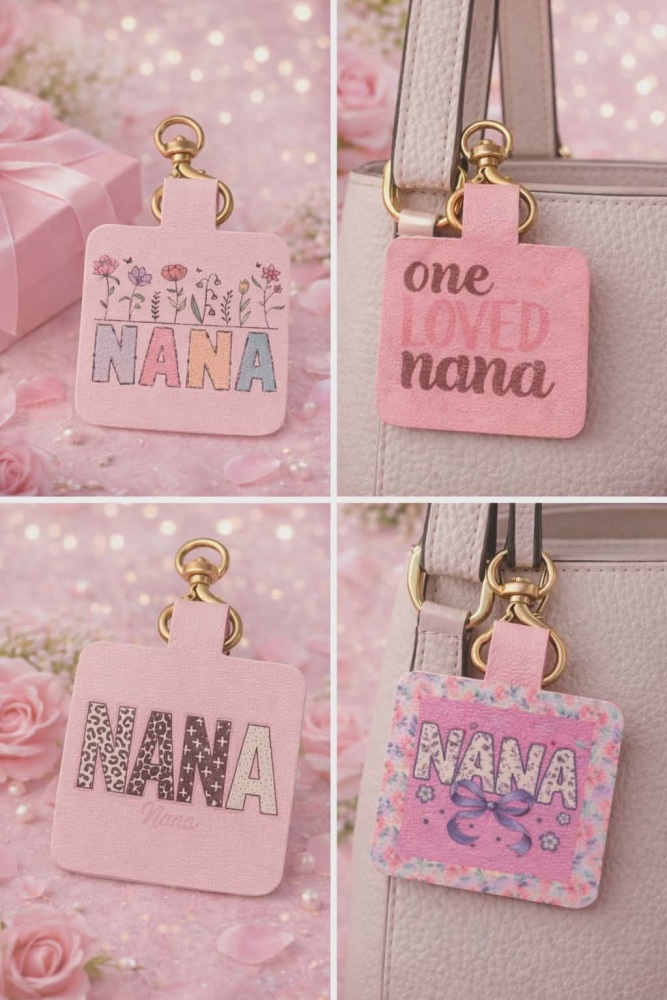 Nana pink Pinch Cut n glue printed leather sheet