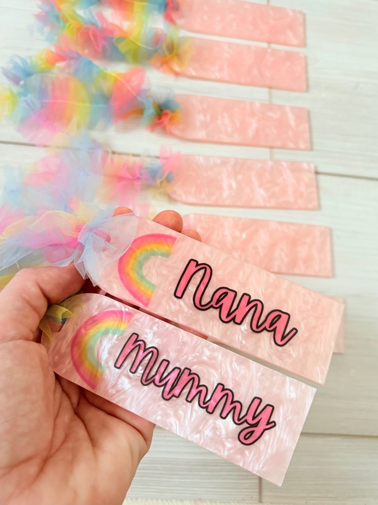 Personalised Pink ripple Acrylic Bookmark with hole