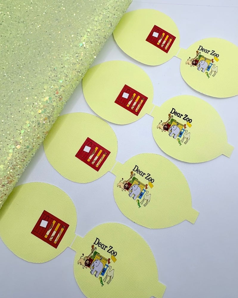 Dear Zoo yellow animal story book pre cut bow loop