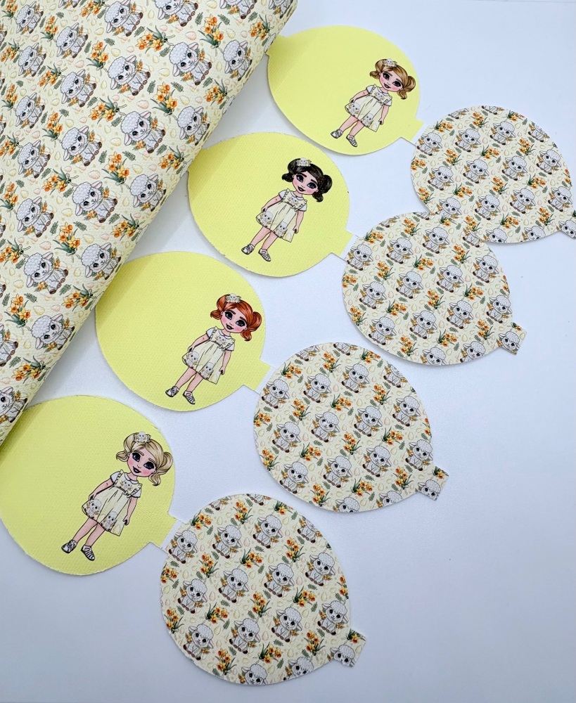 Lemon drop lamb girl pre cut bow loop