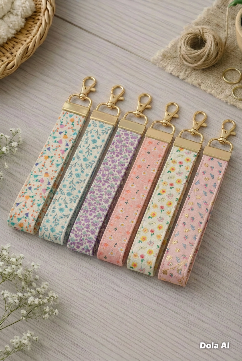 FLORAL - Cut your own Wristlet leatherette strips