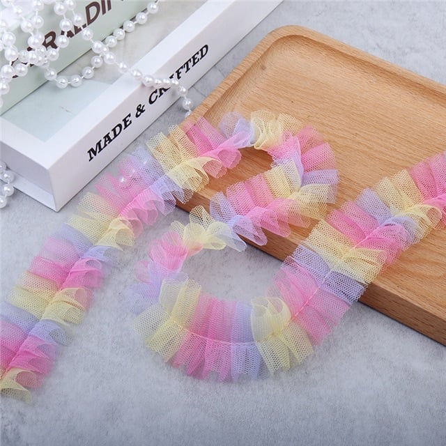 Pastel Rainbow tulle net trim trimming