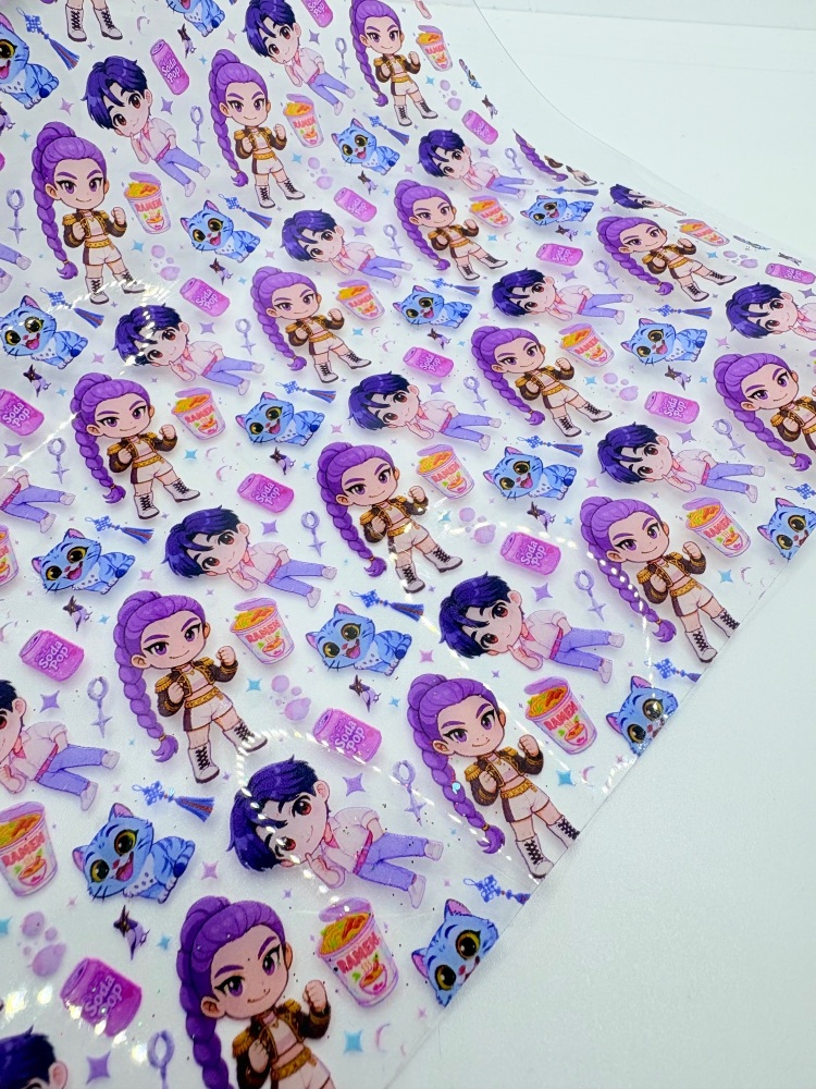 K pop rumi printed jelly fabric
