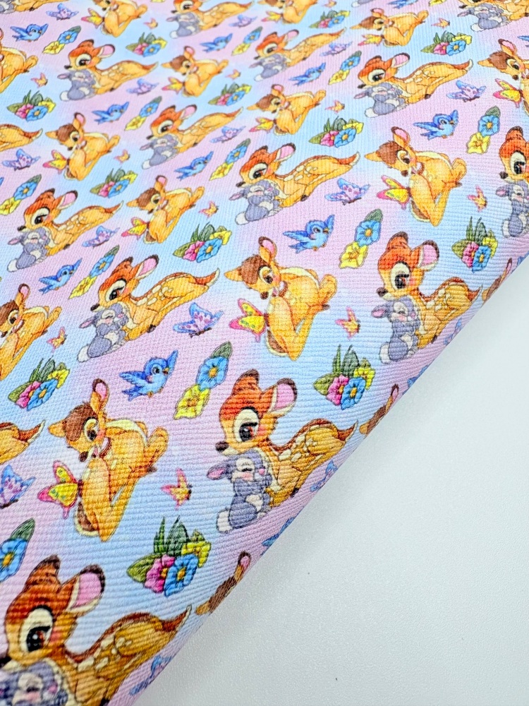 Ombre Bambi printed leatherette