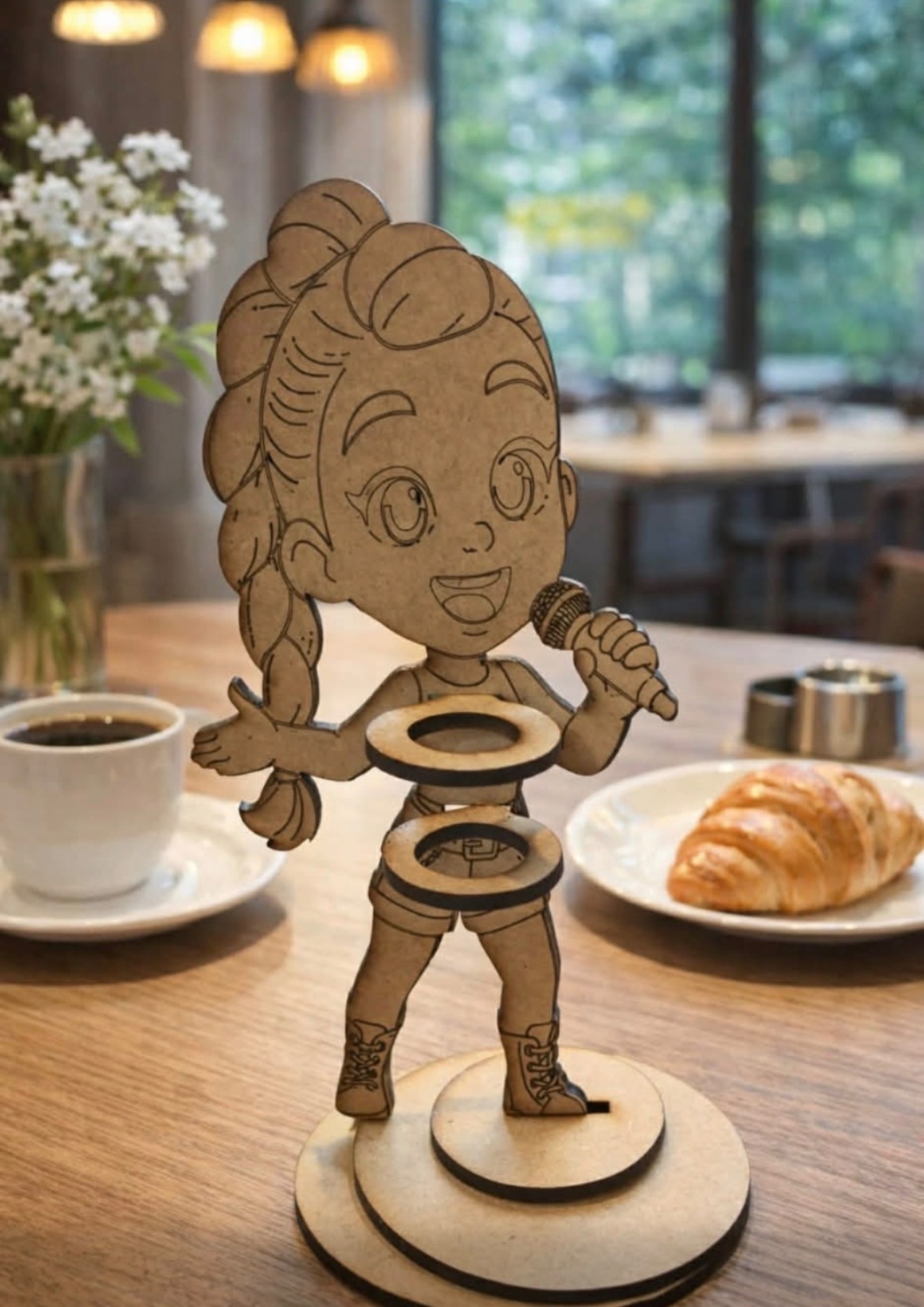 Rumi Girl wooden k pop pen holder stand