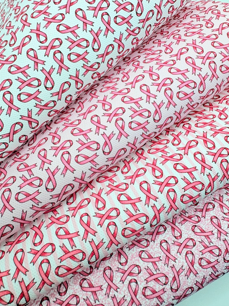 1800 - Pink Awareness ribbon printed canvas fabric sheet