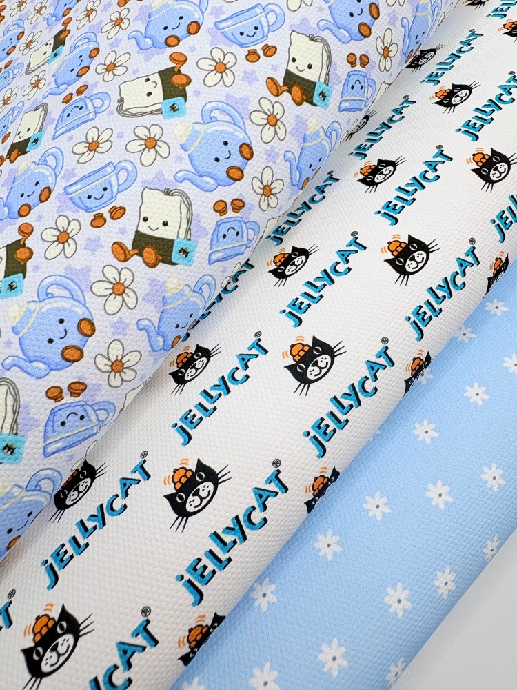 JC Blue daisy Tea pot Tea bag Fabric Friday Bundle