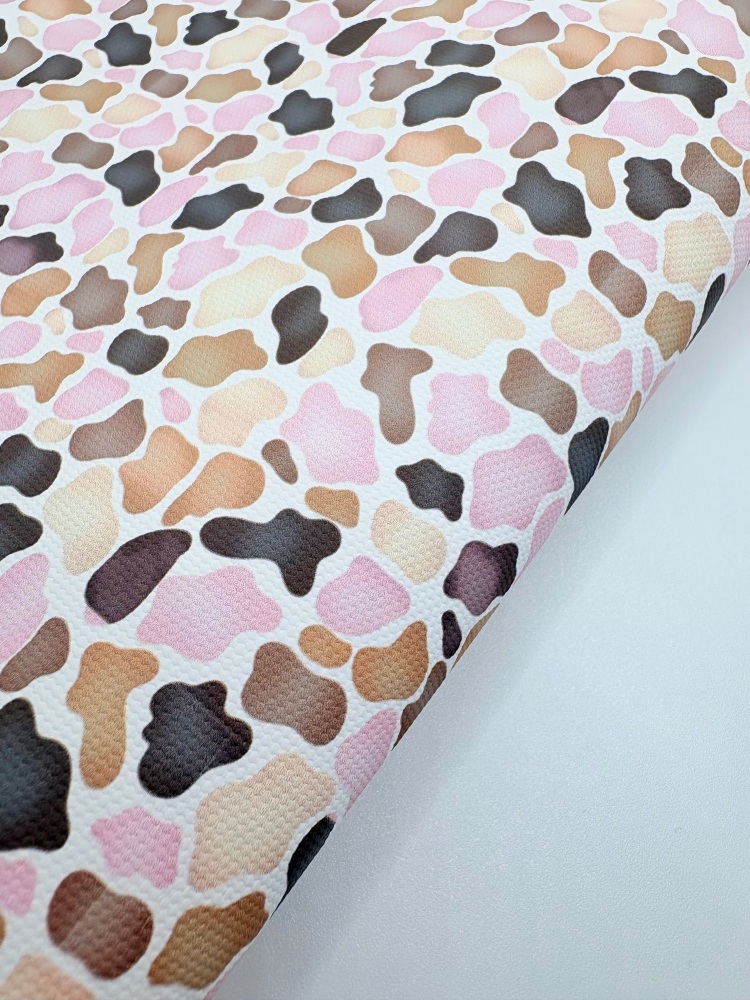 1744  - Mixed cow print printed canvas fabric sheet