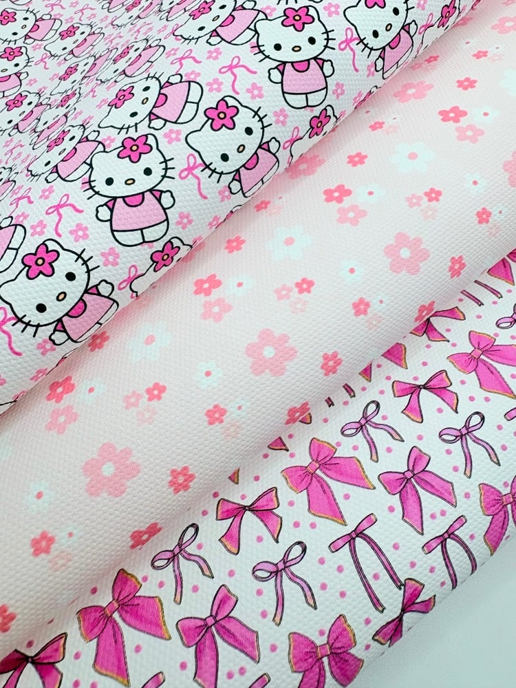 JC Pink coquette kitty bows print Fabric Friday Bundle