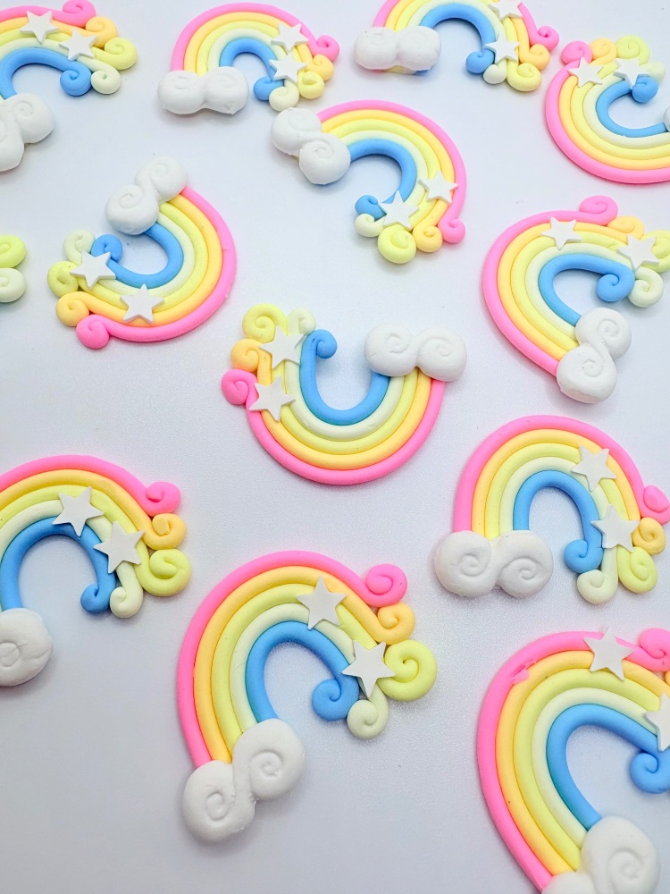 3D Pastel Rainbow - Flatback embellishment