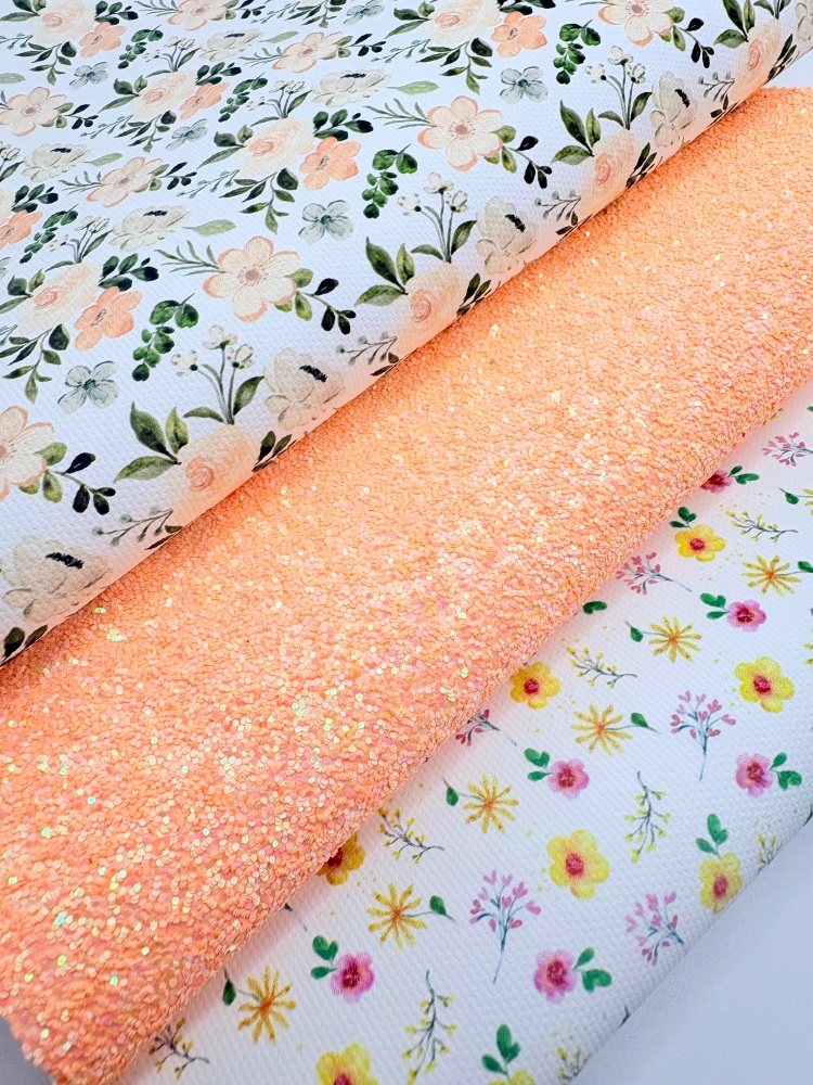 Peachy orange floral Fabric Friday Bundle