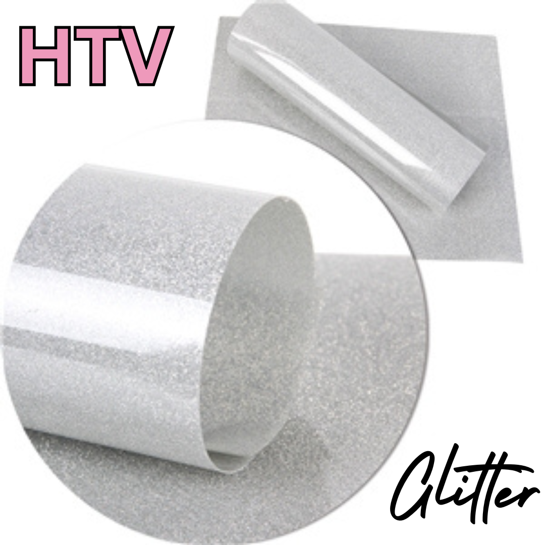 SILVER GLITTER - HEAT TRANSFER VINYL FABRIC