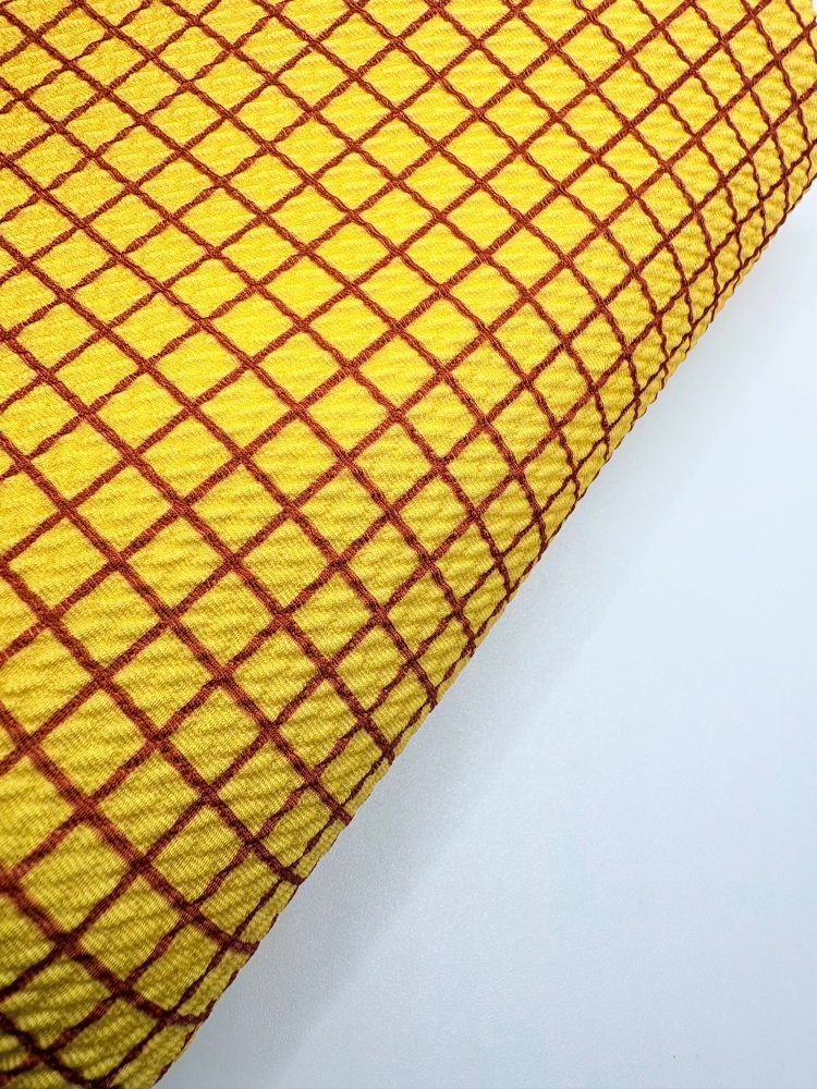 TS Red check woody Printed Bullet Fabric