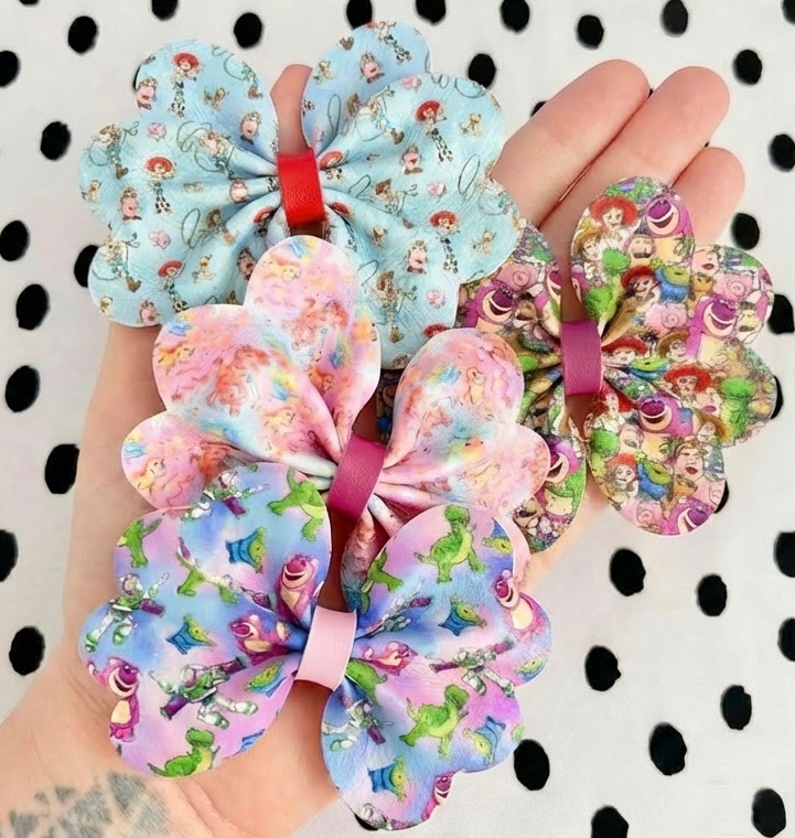 TS Cow Boy character Scallop Pinch Bow Cut n Pinch printed leather sheet