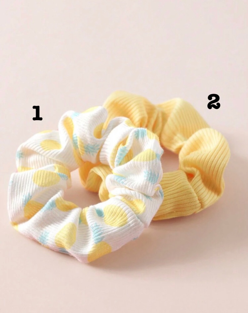 Yellow / Lemons Scrunchie Hair bobble