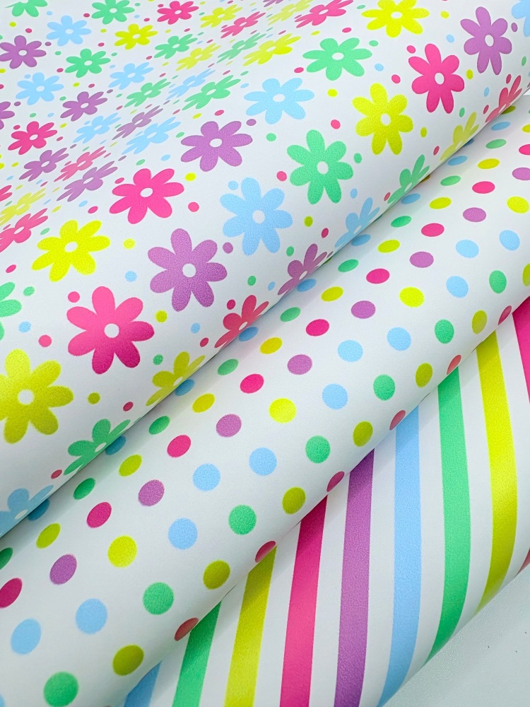 Rainbow leatherette bright Fabric Friday Bundle