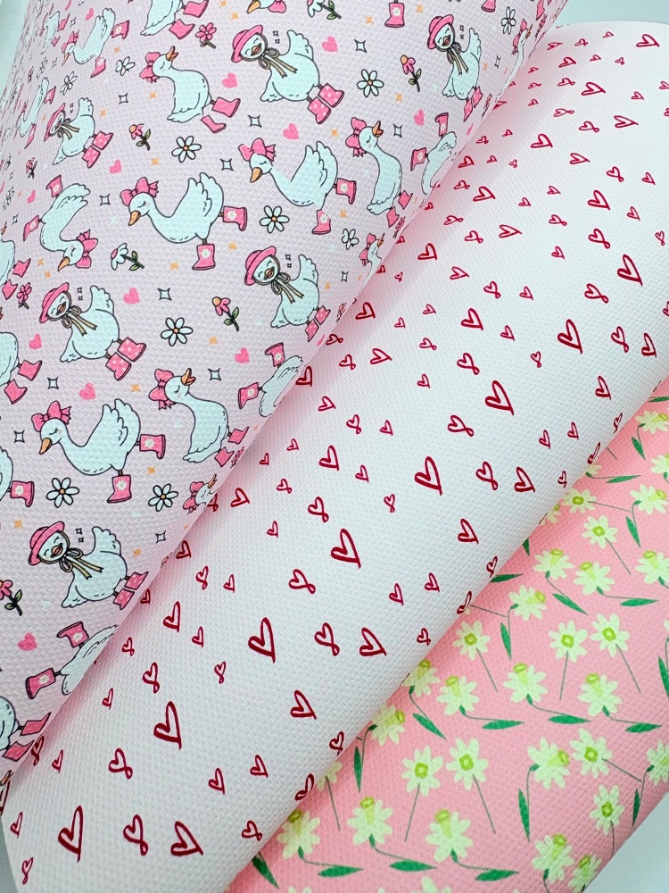 Pink floral goose Fabric Friday Bundle