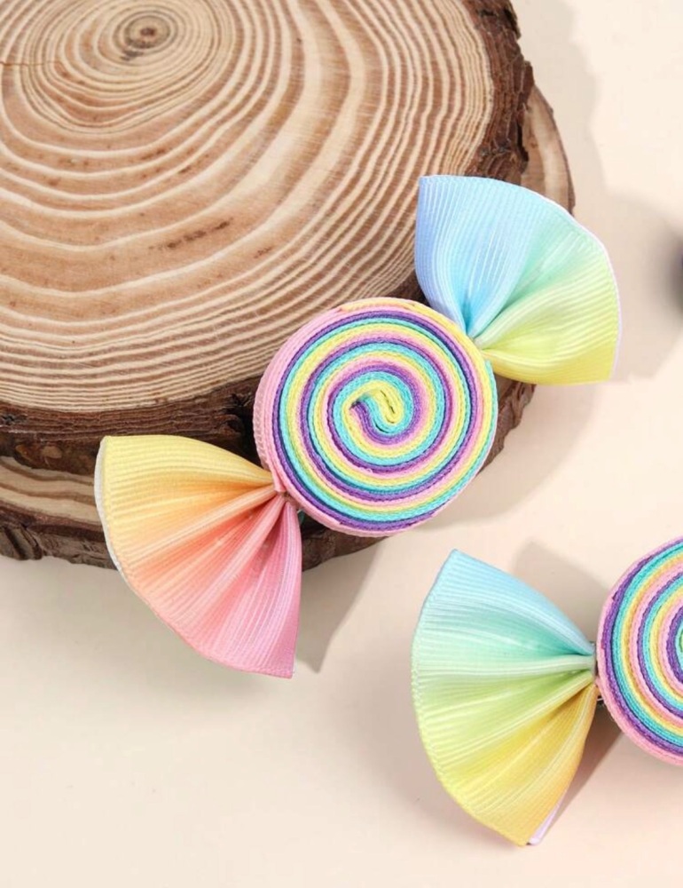 Pastel rainbow candy sweet valentine Hair Clip