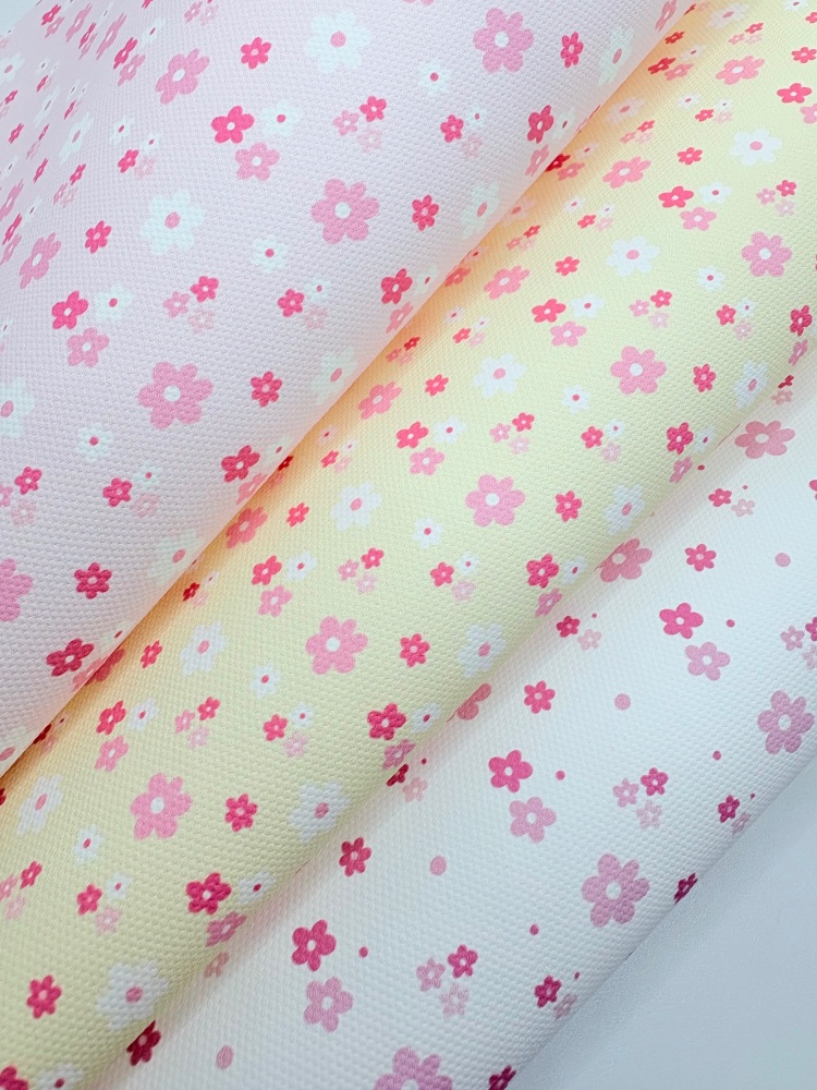 1800 - Spring pastel Daisy printed canvas fabric sheet